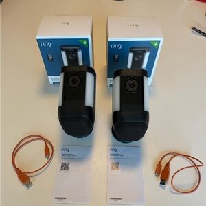 Set of 2 Ring Spotlight Cam PRO 3D Motion Detection Battery w/ mounts